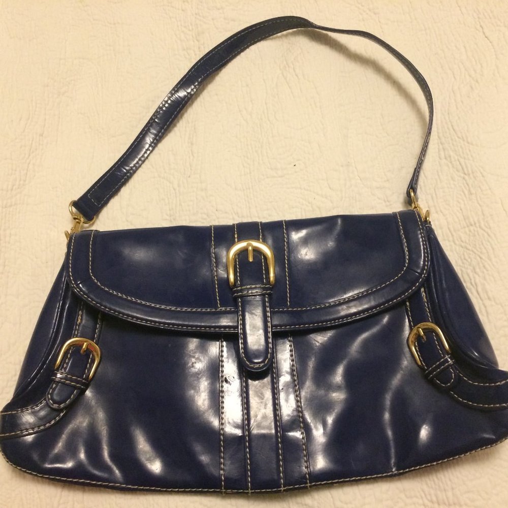 Maxx New York Blue Patent Purse
